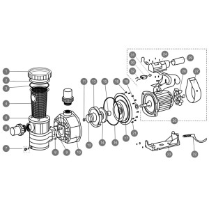 Emaux SB20 (220 В, 28.0 м3/ч, 2HP) самовсасывающий насос для бассейна