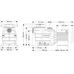 Hayward PL 81002 (220V, 5,4m3/h*8m, 0,38kW) насос для бассейна