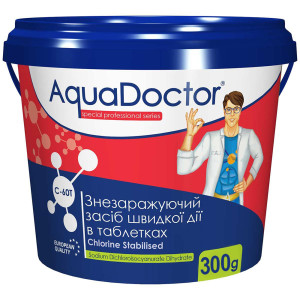 Шок хлор для бассейна в таблетках AquaDoctor C-60T 0.3 кг