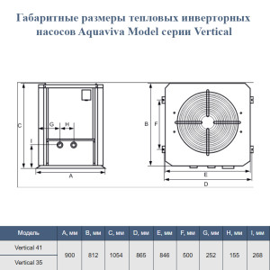 Aquaviva Model Vertical 41 (41,1 кВт, Wifi) Инверторный тепловой насос для бассейна